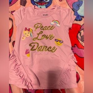 JoJo Siwa Pink girls top size 6x with Gold Glitter